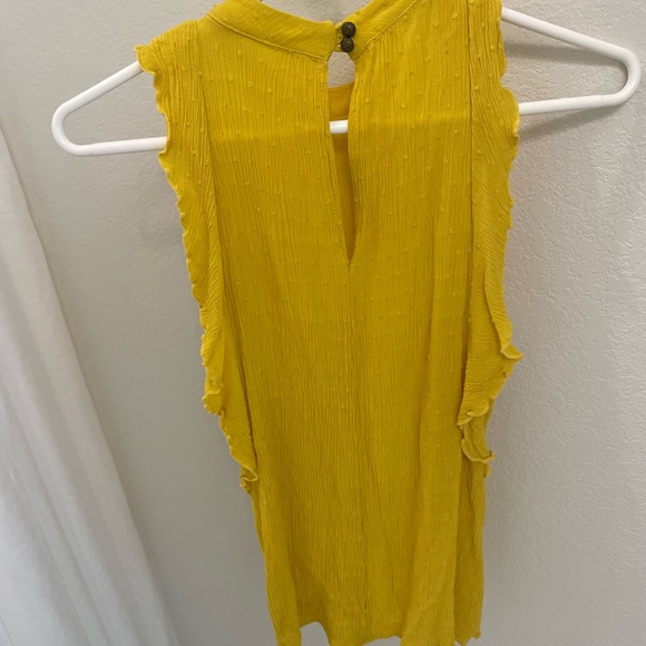Maeve by Anthropologie Swiss Dotted Yellow High neck Tank - Picture 4 of 4